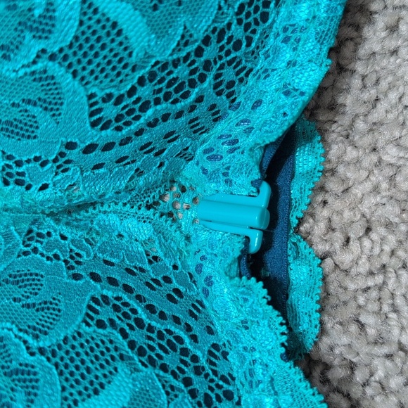 Victoria's Secret PINK Date Racerback Lace Pushup Bra Teal 32D - Picture 4 of 10